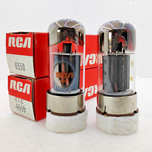 RCA Sylvania 6550 6550A, welded plates triple getter, matched pair, RARE