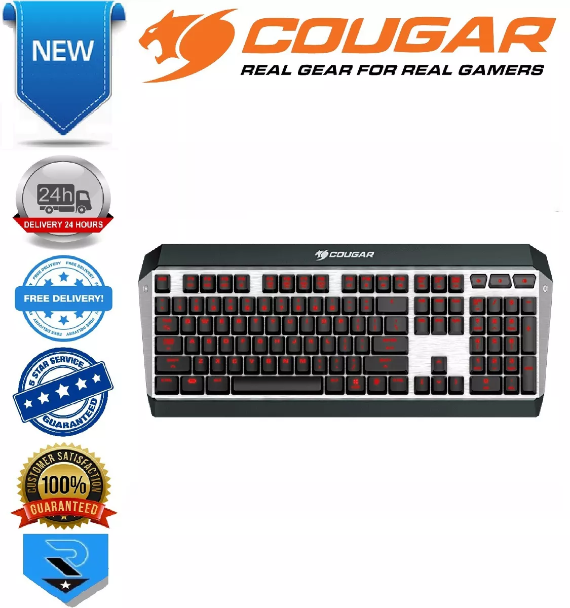 Cougar Attack X3 Brown Cherry MX Switch Red LED Backlit Mechanical