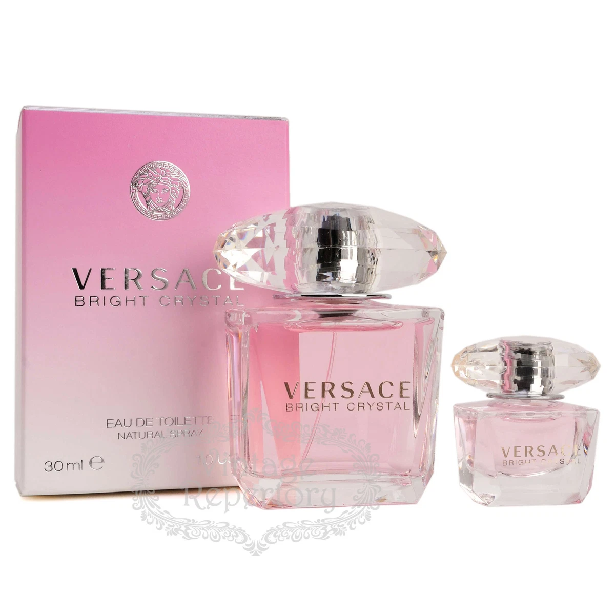 Versace Bright Crystal EDT Women Perfume Fragrance Oil 1oz + Mini Parfum  Set NIB