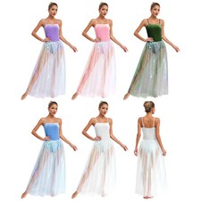 Women Dress Contemporary Dancewear Competition Leotard Practice Ballet Long