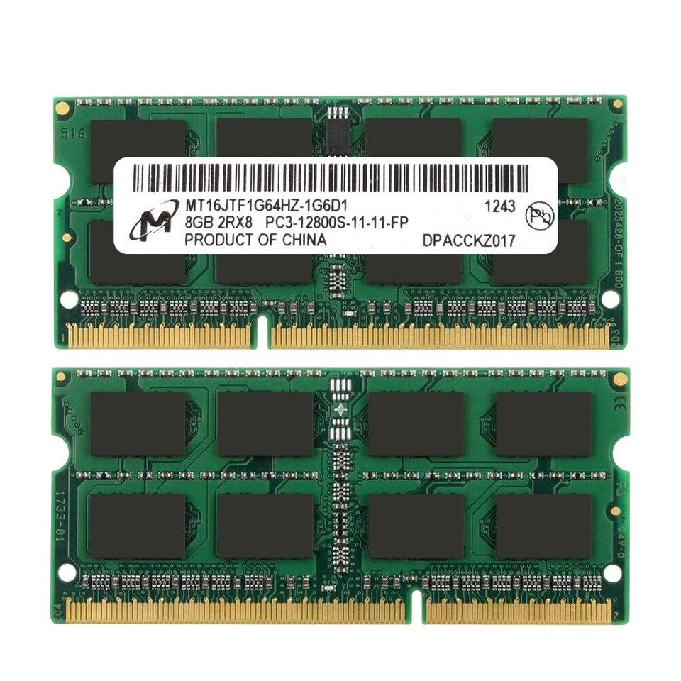 Micron 16GB 8GB 4GB PC3-12800S 2Rx8 DDR3 1600MHz 204Pin SODIMM Laptop RAM LOT AU - Image 4 of 4