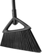 Heavy Duty Broom, Commercial Angle Broom with Long Handle, Rough Surface Outdoor