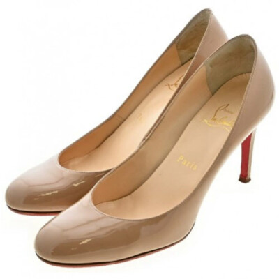 靴 Christian Louboutin Miss Gena Christian Louboutin MISS GENA 85 Patent Pumps in Beige US