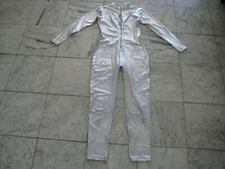 New SILVER spandex jumpsuit size S sexy naughty very RARE FREE S&H 