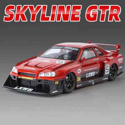 1:24 Nissan Skyline GTR R34 Silvia S15 Alloy Car Model
