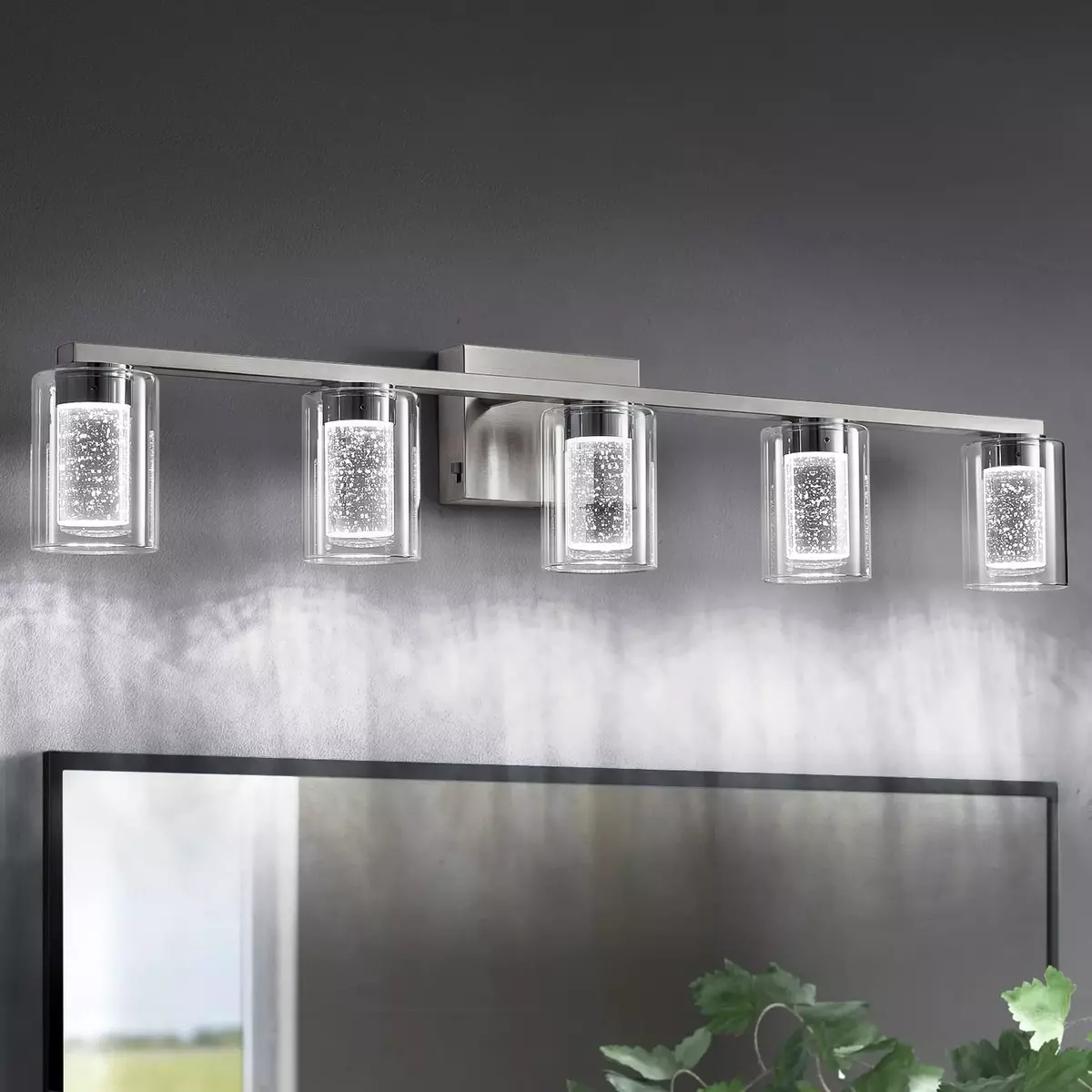 5 light bathroom fixtures brushed deals nickel