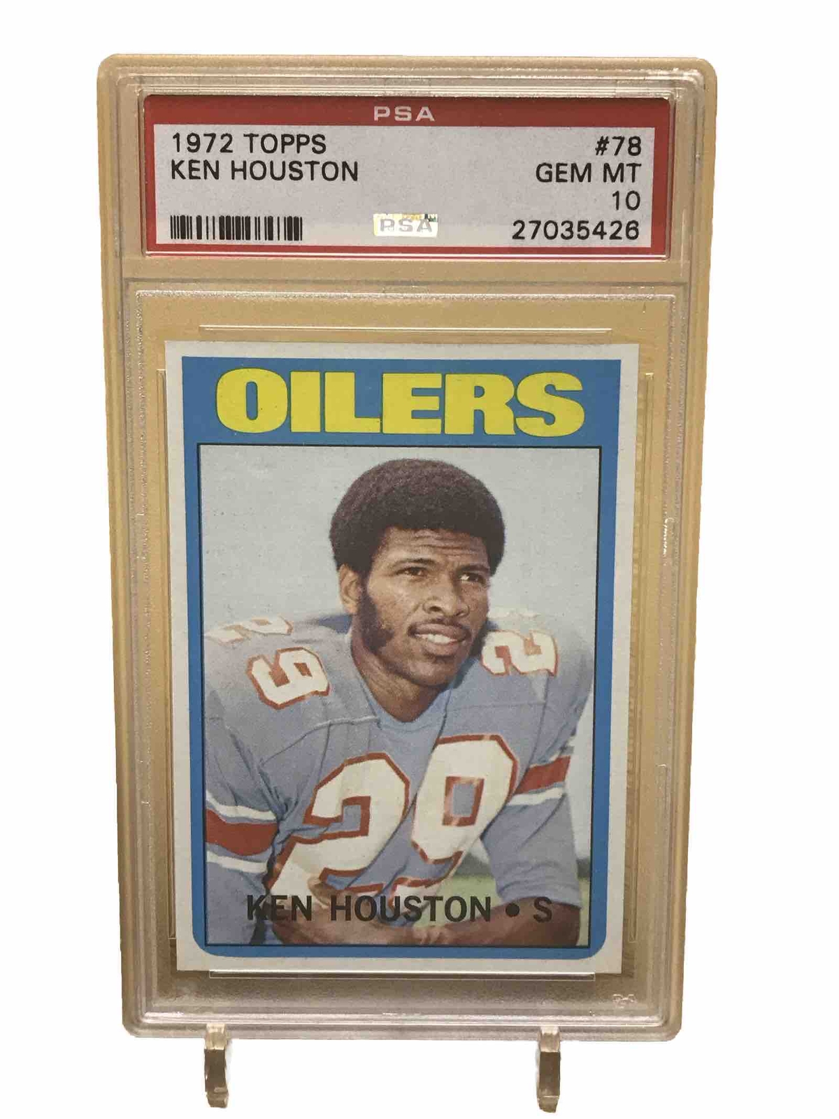 1972 TOPPS #78 Ken Houston PSA 10 GEM MINT 2ND Year HOF POP 8 NFL’s Top 100 WOW