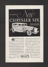 1931 Chrysler Six Styled Like The Chrysler Eights Auto Vintage Print Ad Y31 1931 Chrysler Six Styled Like The Chrysler Eights Auto Vintage Print Ad Y31