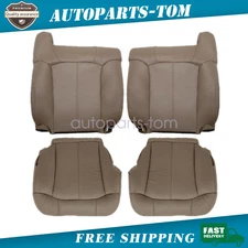 For 99-02 GMC Sierra 1500 2500 3500 Both Side Replacement Leather Seat Cover Tan