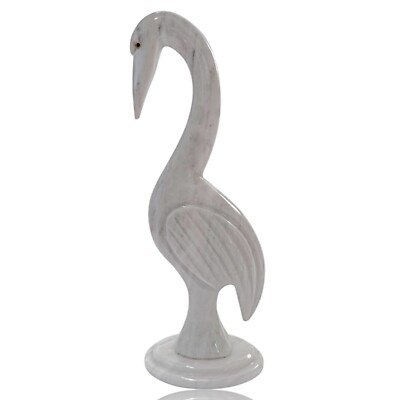 Reiher Skulptur aus Tabelle IN Weißer Marmor Carrara Design Original Marble, H