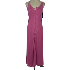 Seventeen Women Dress Maxi Pink Sleeveless Faux Button Front Size M NEW