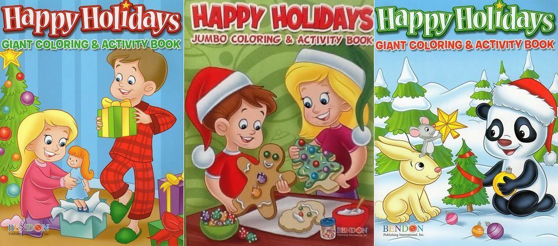 Happy Holidays 160 Page Giant Coloring and Activity Book - Set of