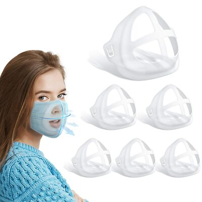 3D Mask Bracket, Internal Support Frame for Breathing Smoothly & Lipstic (6 Pcs)