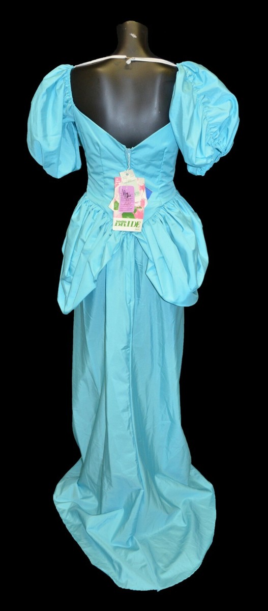 Dance Allure Vintage 80s Blue Taffeta Bridesmaid Prom Party Dress size 9/10  NWT | eBay