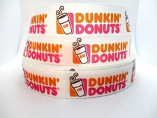 Dunkin Donuts 1" Grosgrain Ribbon YOUR CHOICE: 5 or 10 Yards Dunkin Donuts Logo