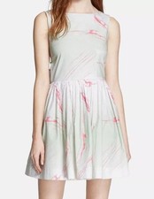 NWT MARC BY MARC JACOBS Mint Pink Marble Tie Back Fit Flare Cotton Dress 6