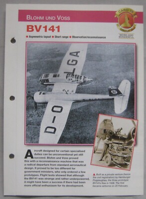 Flugzeug der Welt Karte 15 , Gruppe 9 - Blohm und Voss BV 141
