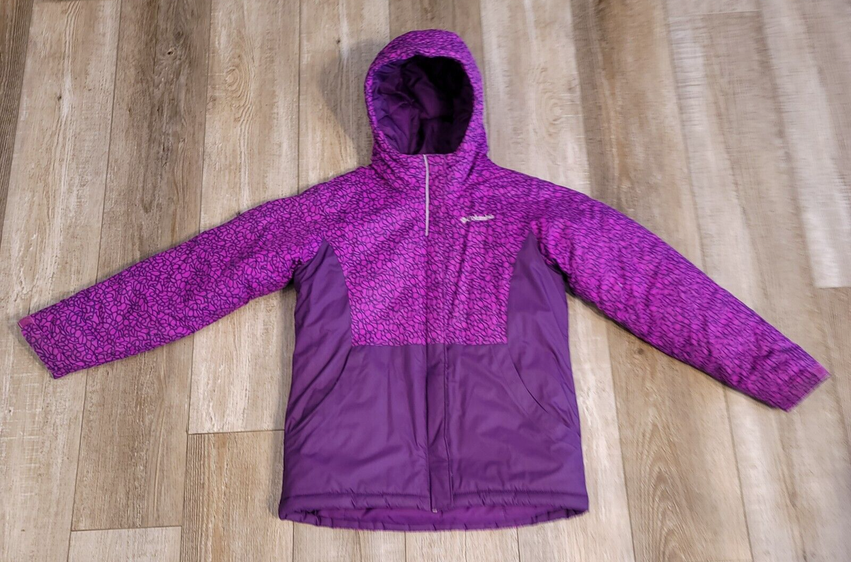 Columbia Insulated Warm Nylon Geometric Purple Winter Snow Hood