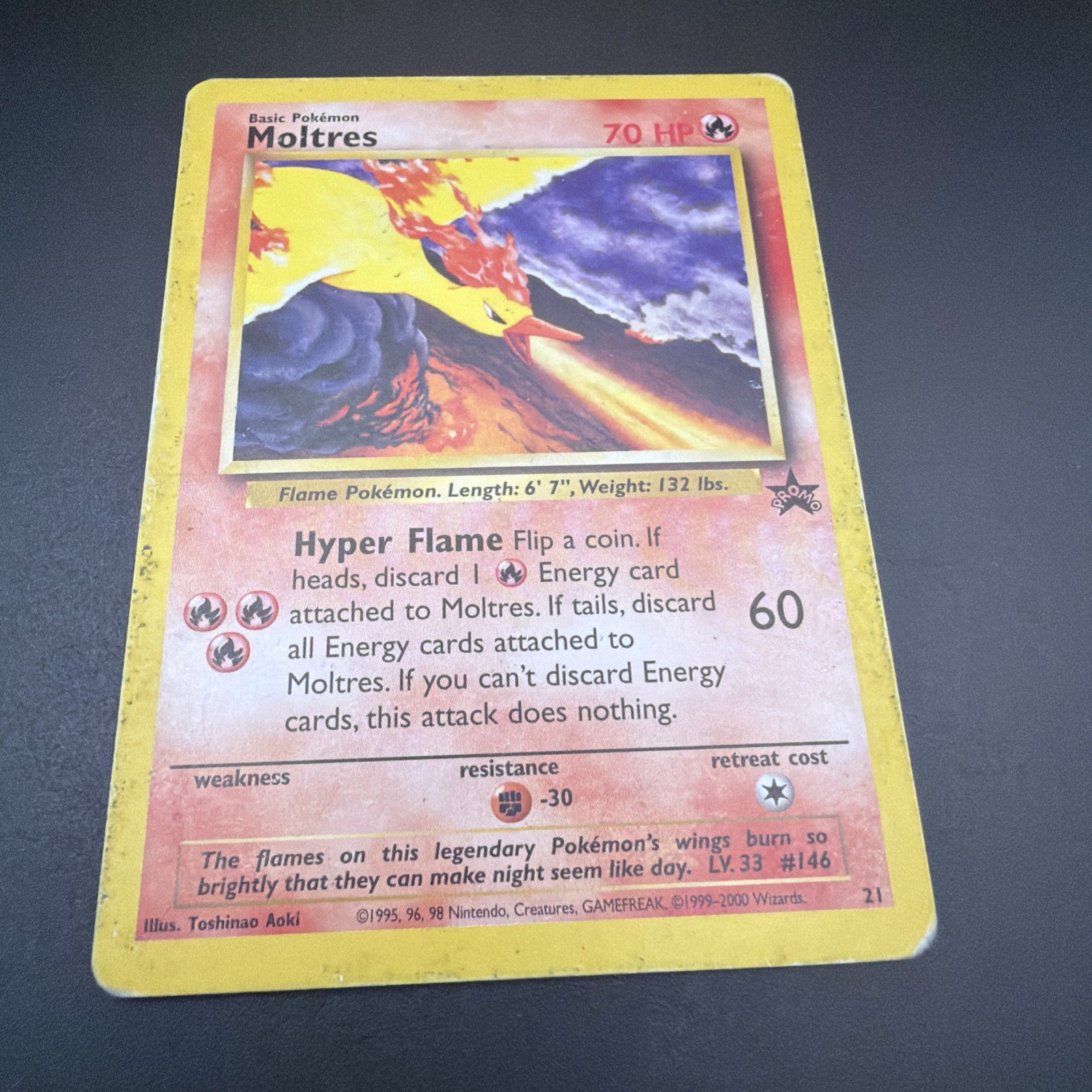 Moltres Promo 21 Pokemon Card- Black Star Promo