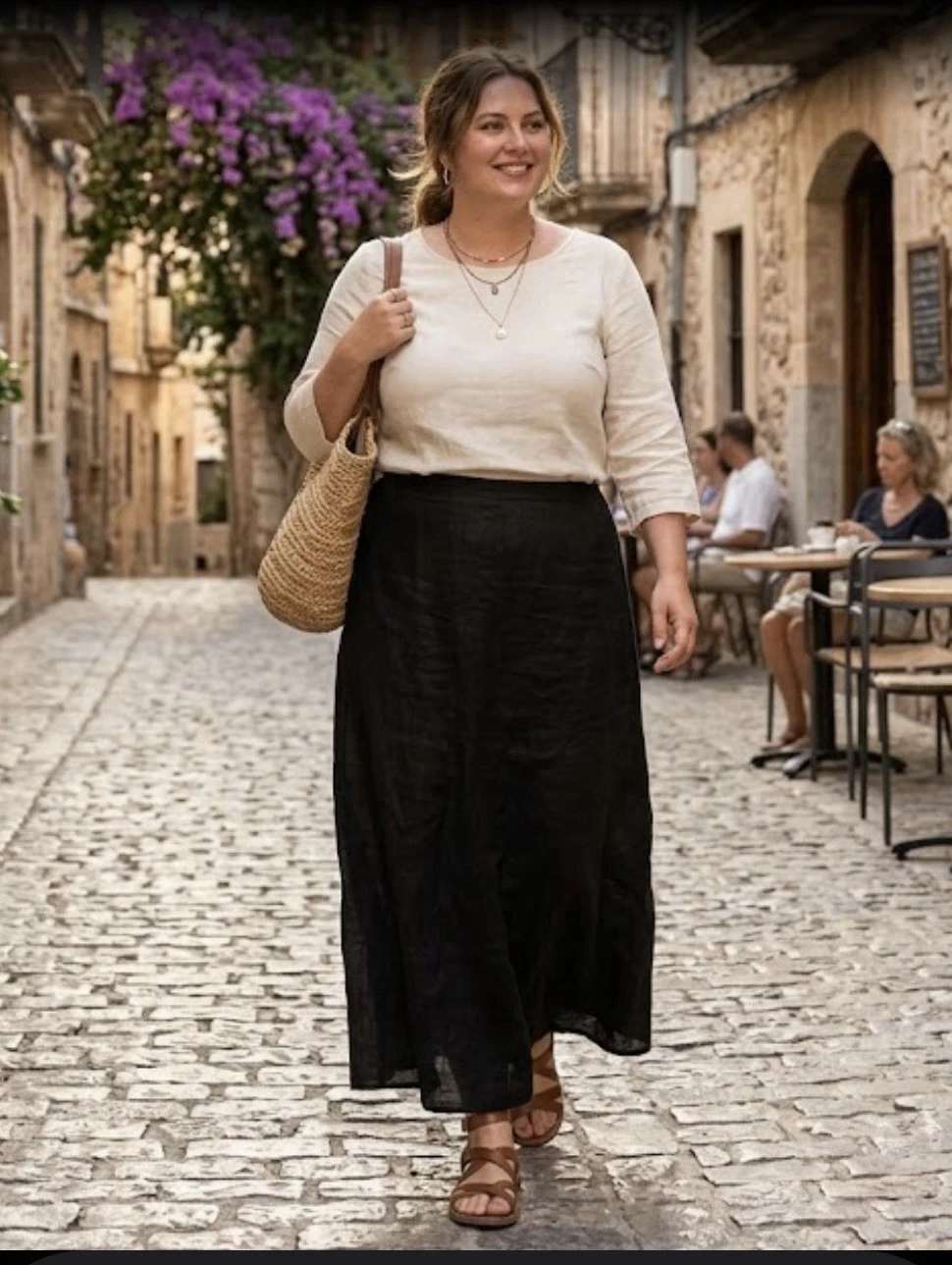 100% linenTalbots Irish Linen Black Long A-LineSkirt Lined Solid Zip Closure 18
Opens in a new windo