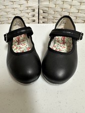 Capezio Leather Tap Shoes Children's Size 10.5 Black Tap Shoes EUC