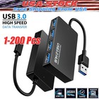 4 Port USB 3.0 Hub Cable Power Adapter Splitter Multiple Extender for Laptop Lot