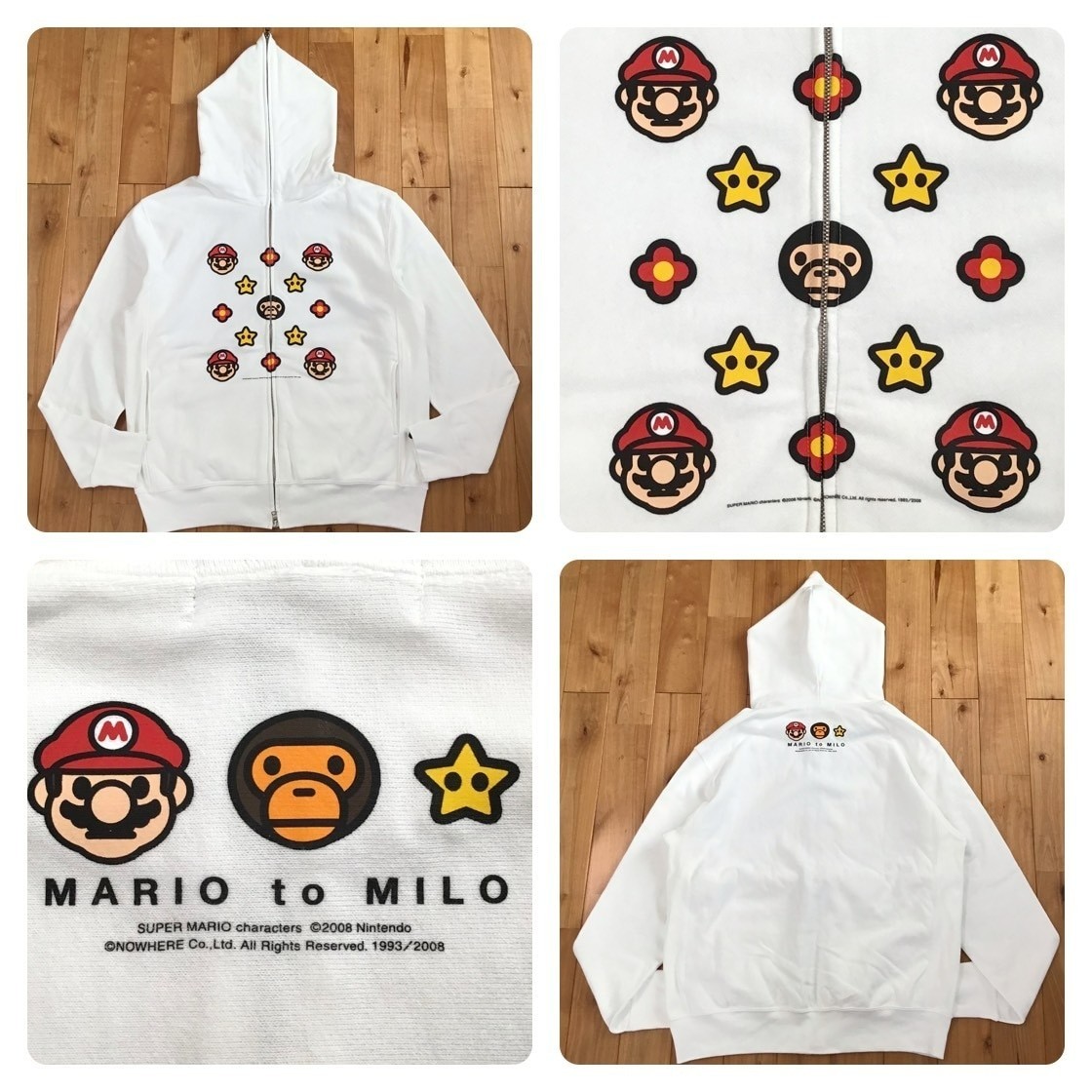 A BATHING APE BAPE MARIO マリオ　スウェット　パーカー BAPE × Nintendo Mario & Milo Monogram Full Zip Hoodie NIGO A