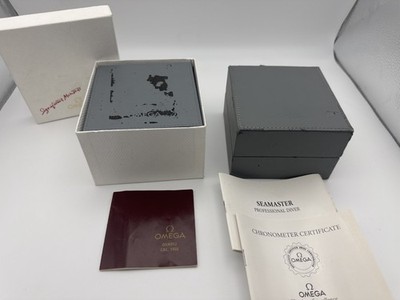 VINTAGE ORIGINAL OMEGA Uhr Speedmaster Seamaster Box Gehäuse Grau 2Set...