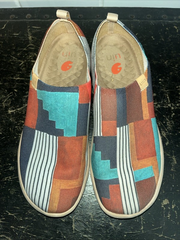 UIN Women's Artistic Design Microfiber PU Slip-On Loafers, Casual, US Size 7.5