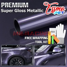 ESSMO PET Super Gloss Metallic Ube Purple Vehicle Vinyl Wrap Decal Like Paint
