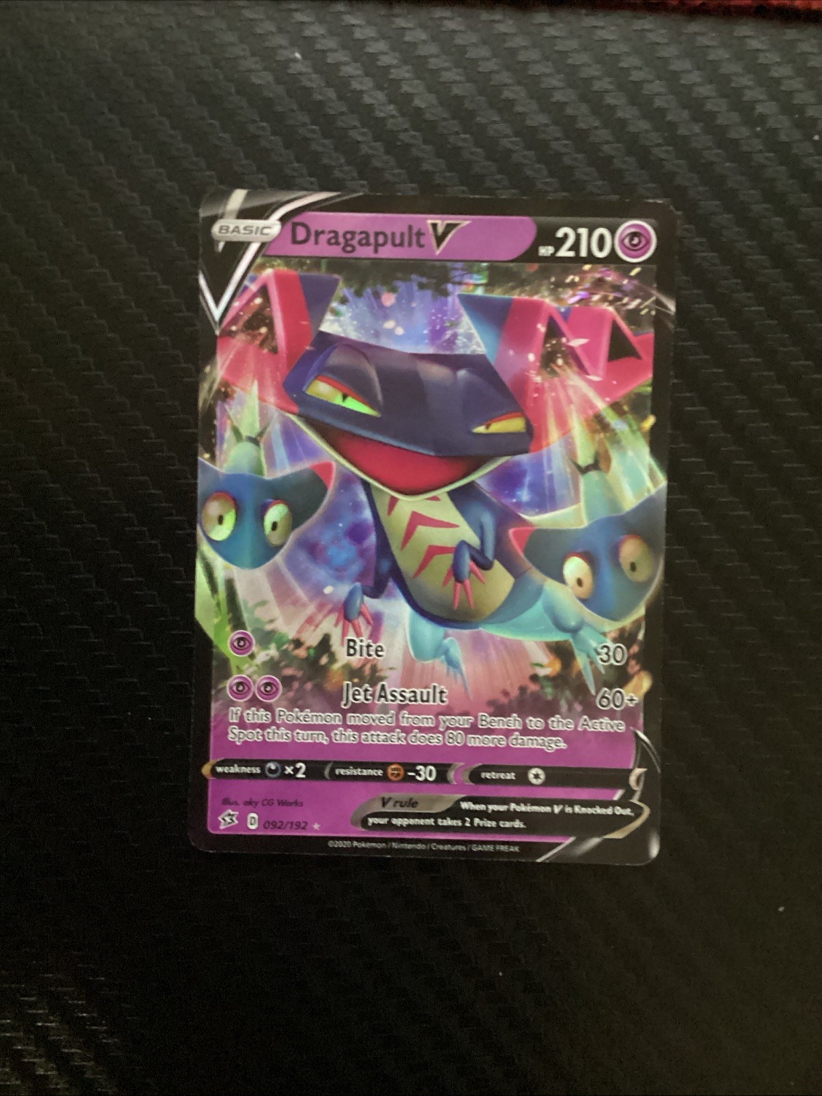 Dragapult V 092/192 Swsh02: Rebel Clash Holo NM