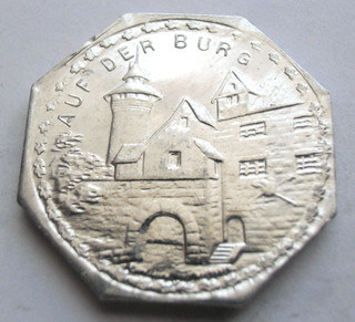(645) NOTGELD COIN 20 PFENNIG 1920 STADT NÜRNBERG STRASSENBAHN
