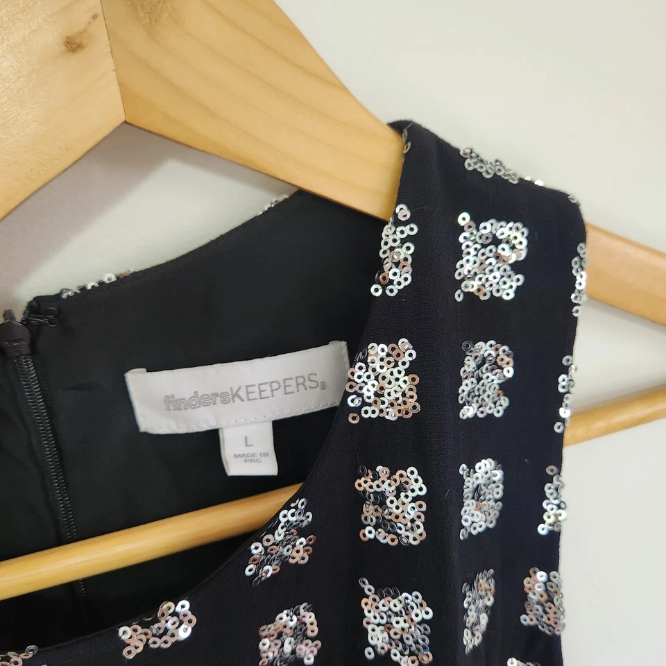 Finders Keepers Size L Event Formal Dress Sequins High/Low - image 3 of 4