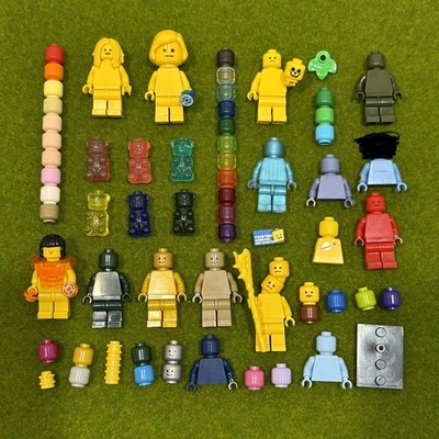 Custom Lego Minifigures Citizen Brick Heads, Gummy Bears & Accessories Lot Rare