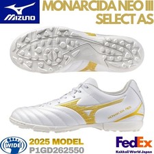 Mizuno Soccer Shoes MONARCIDA NEO 3 SELECT AS White/Gold P1GD262550 WIDE 2025