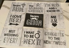 Reverse Wedding Photo Booth Signs Set Rustic Black White Bride Groom Props