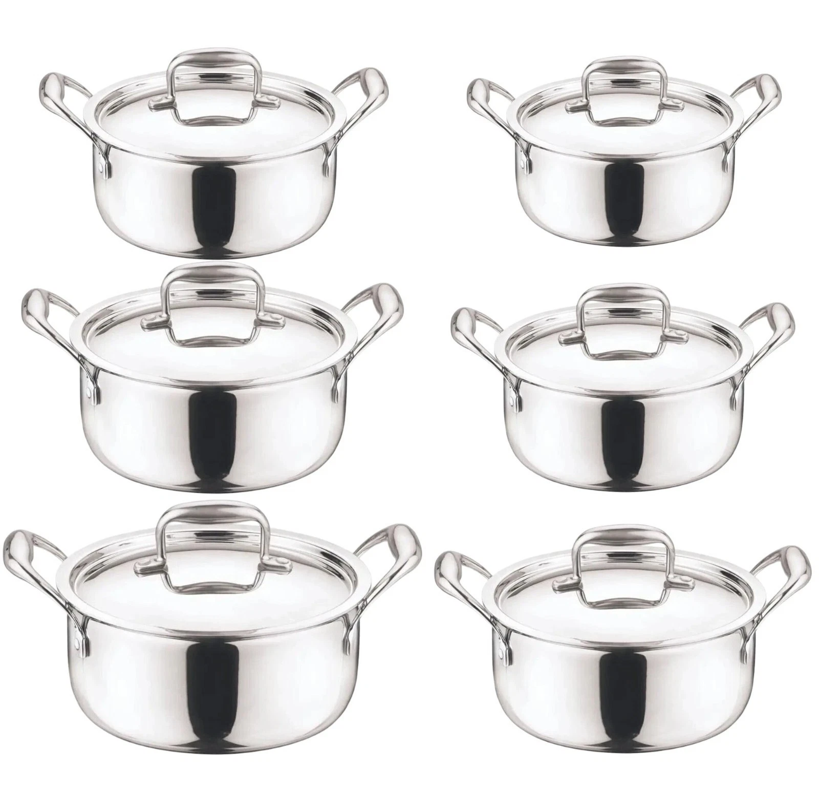 Stock Pot Stew Casserole Pan Pot Stainless Steel Steel Lid Home Kitchen