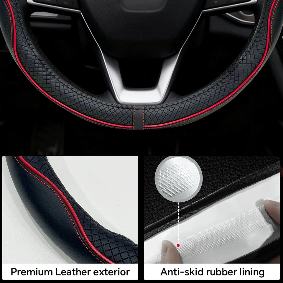 Customized Car Steering Wheel Cover Leather For Chevrolet Silverado 14½-16 inch - Изображение 3 из 4