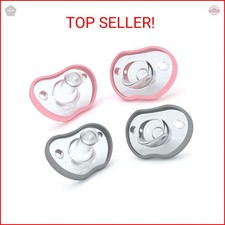 Nanobebe Baby Pacifiers 0-3 Month - Orthodontic, Curves Comfortably with Face Co