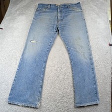 VTG Y2K Levis 517 Jeans Men 36x30 Blue Bootcut Fade Hige Denim Distressed Cowboy