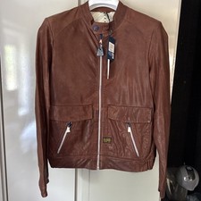 G Star Raw New Essential Leather  Jacket Dk Brown From 2010 RRP £750 ultra rare