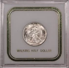 1945-S Gem BU Walking Liberty Half Dollar, Lustrous, Colorful Toned, Strt 99c NR