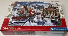Clementoni Puzzle - Train Station With Snowman - 500 Pieces - Brand New/Sealed