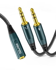 Headset Splitter Adapter TRRS to Dual TRS 1 Ft
