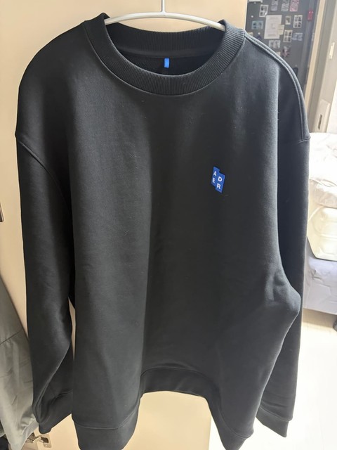 Ader Error Sig BL Tag Sweatshirt 01 Black Logo Korean Designer Size L