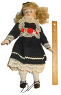 Vintage Porcelain Doll 14" Blond Hair shoes blue dress Caucasian — photo 2