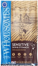 Dog Food Sensitive Skin & Stomach Salmon Protein Wholesomes 30 lb 2.50 per pound