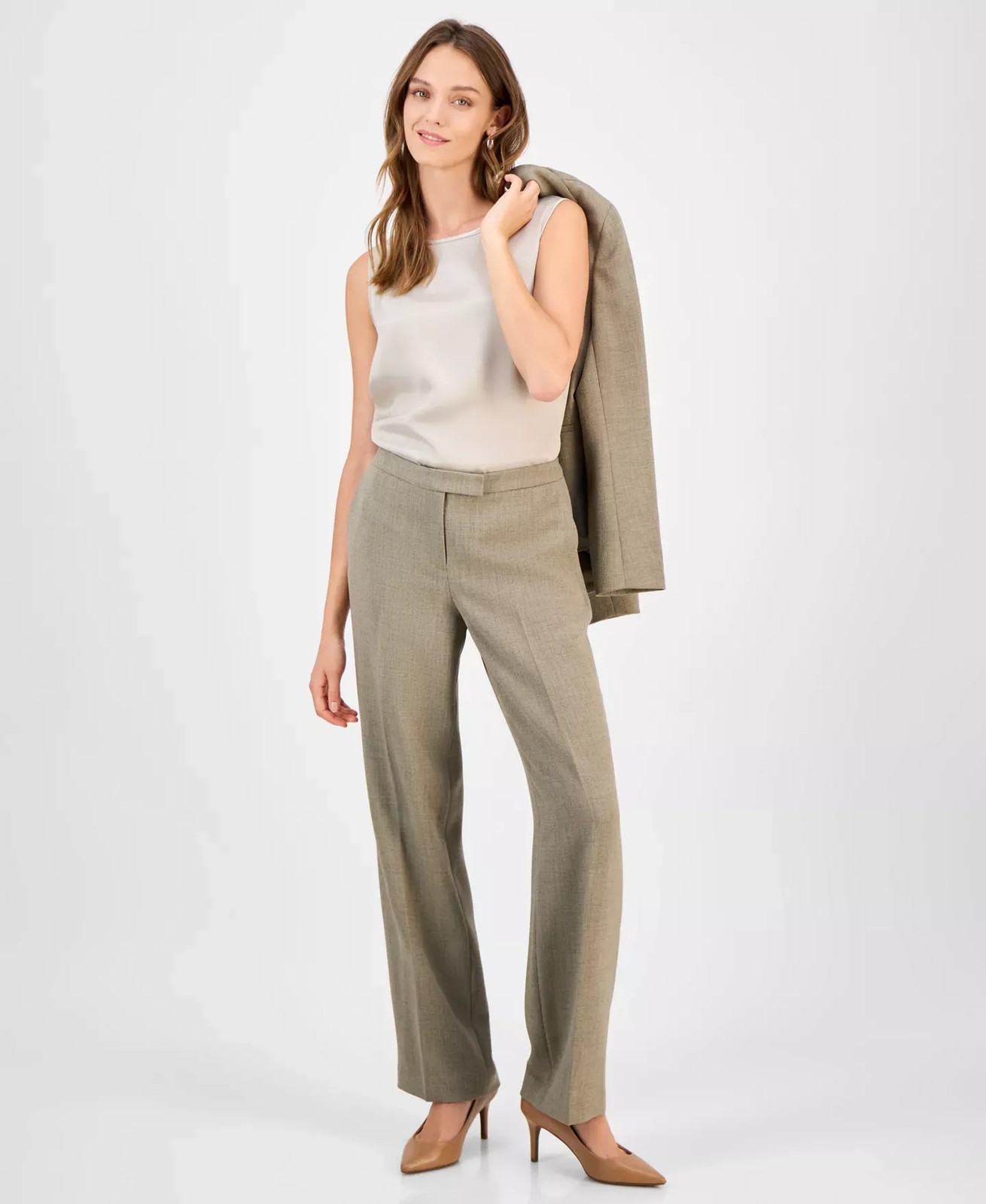 Kasper Women's Petite Pants 16P Mid Rise Straight Leg &