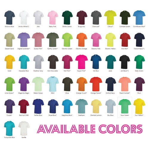 Custom Embroidered AWDis Cool T-Shirt Your Text/Logo Workwear Top Casual JC001 - Picture 2 of 14