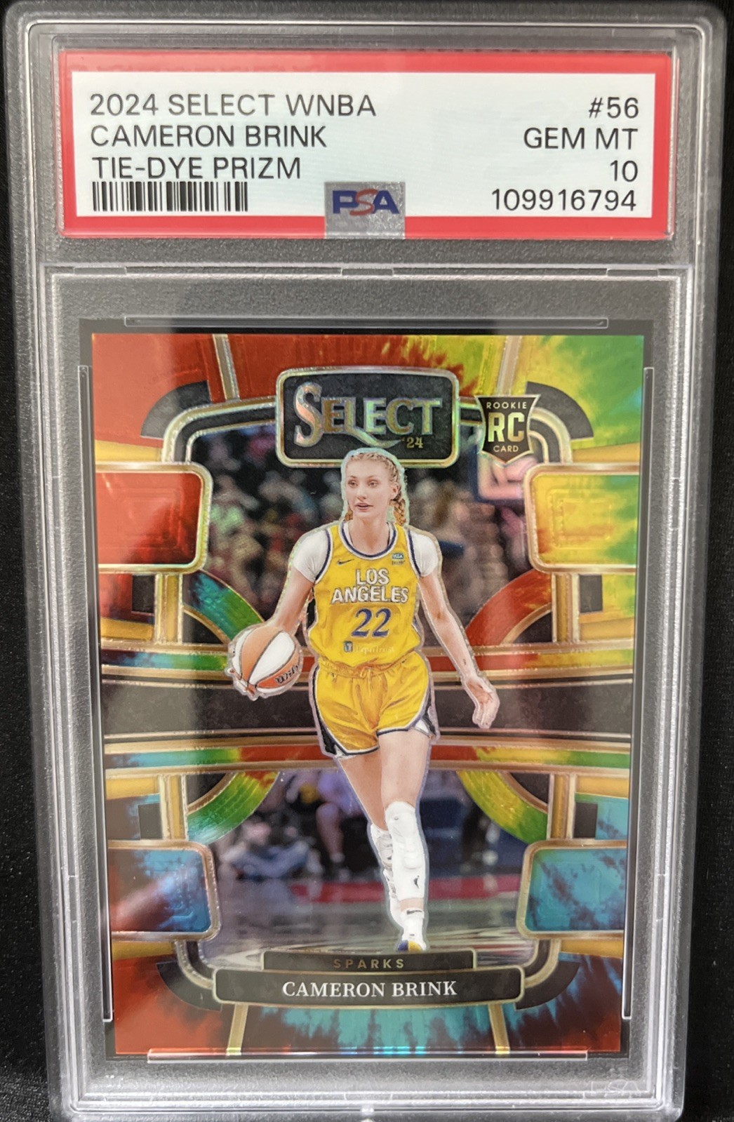 2024 Select WNBA Cameron Brink #56 Tie-Dye Prizm /25 Rookie RC PSA 10 GEM SPARKS